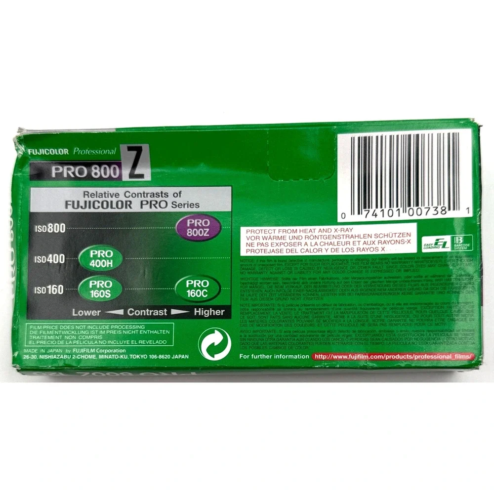 Fujifilm Fujicolor Pro 800Z 120 Color Negative Film 5 Roll Pack EXP 2012 Sealed